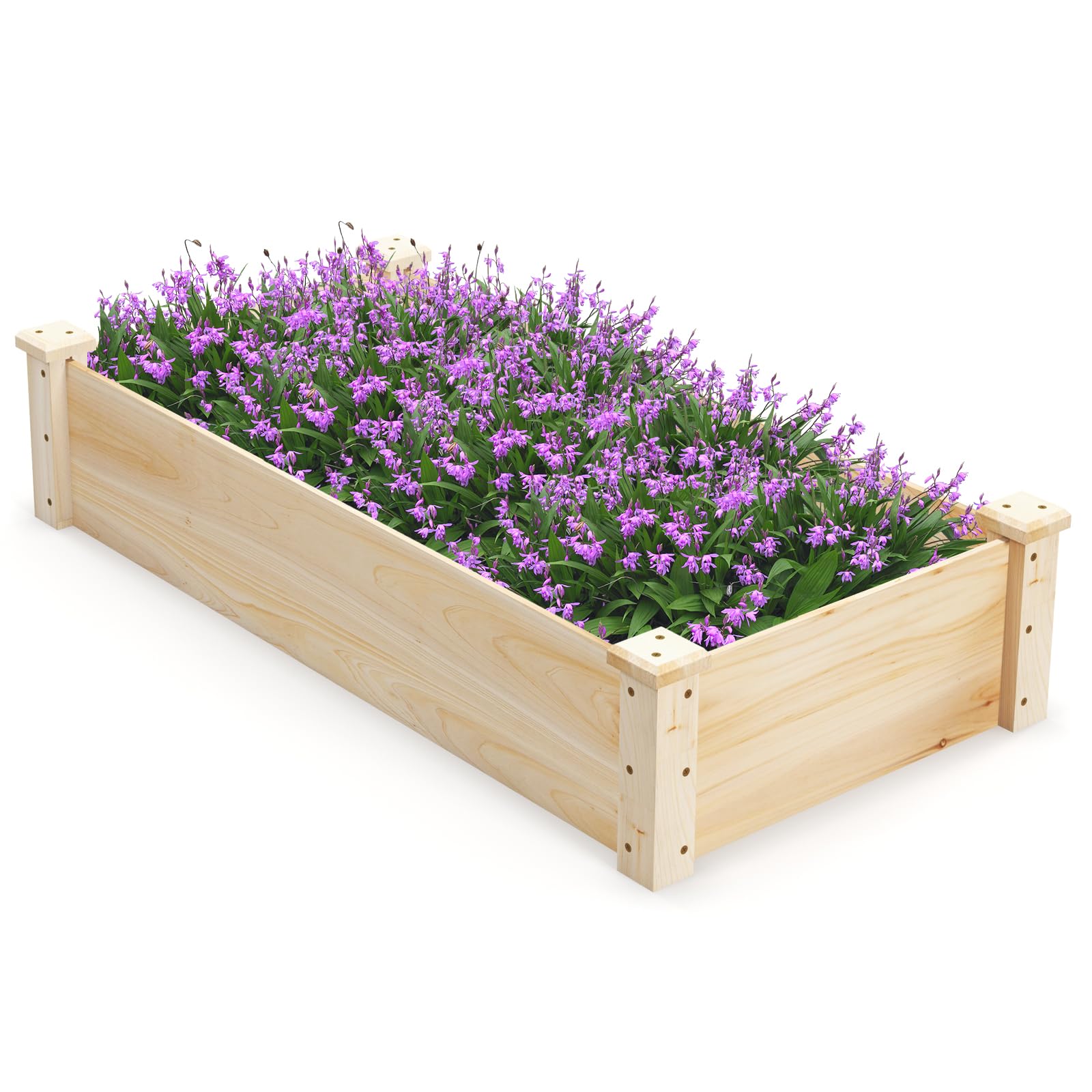 RELAX4LIFE Carré Potager Rectangulaire 120 CM en Bois sans Fond