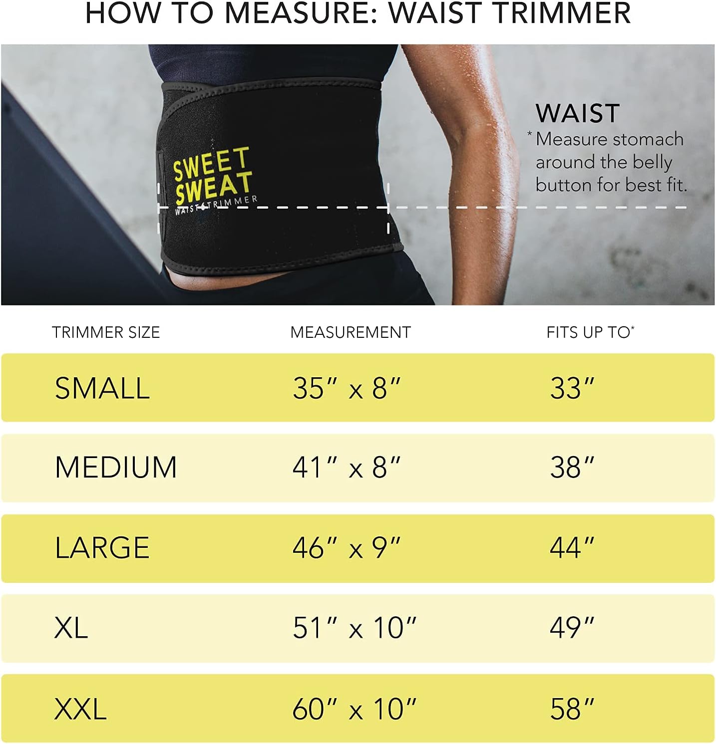 Waist Trainer Sweet Sweat Belt Size Chart Unisex Sweet Sweat Waist