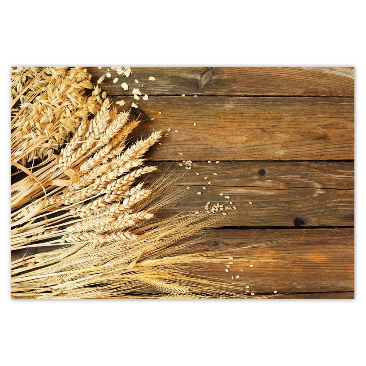 Sticker mural décoratif pour salon motif grain et bois 155x105