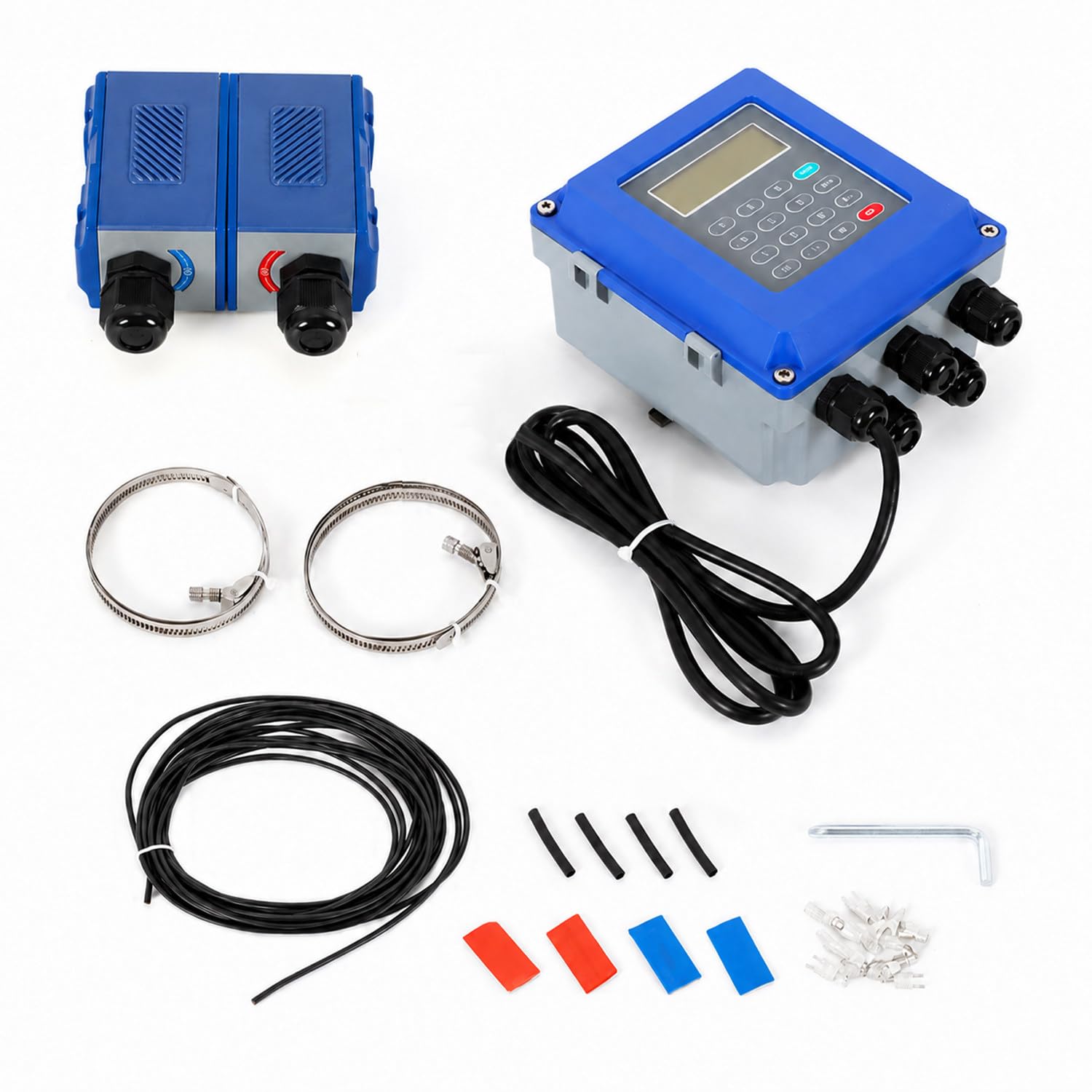 Caudalimetro Agua, Medidor De Flujo Digital, Montaje De Pinza Externa, Medición Bidireccional, con Pantalla LCD, Ciclo De Medición 2 Veces/S, Rango De Medición Dn15-6000 TS