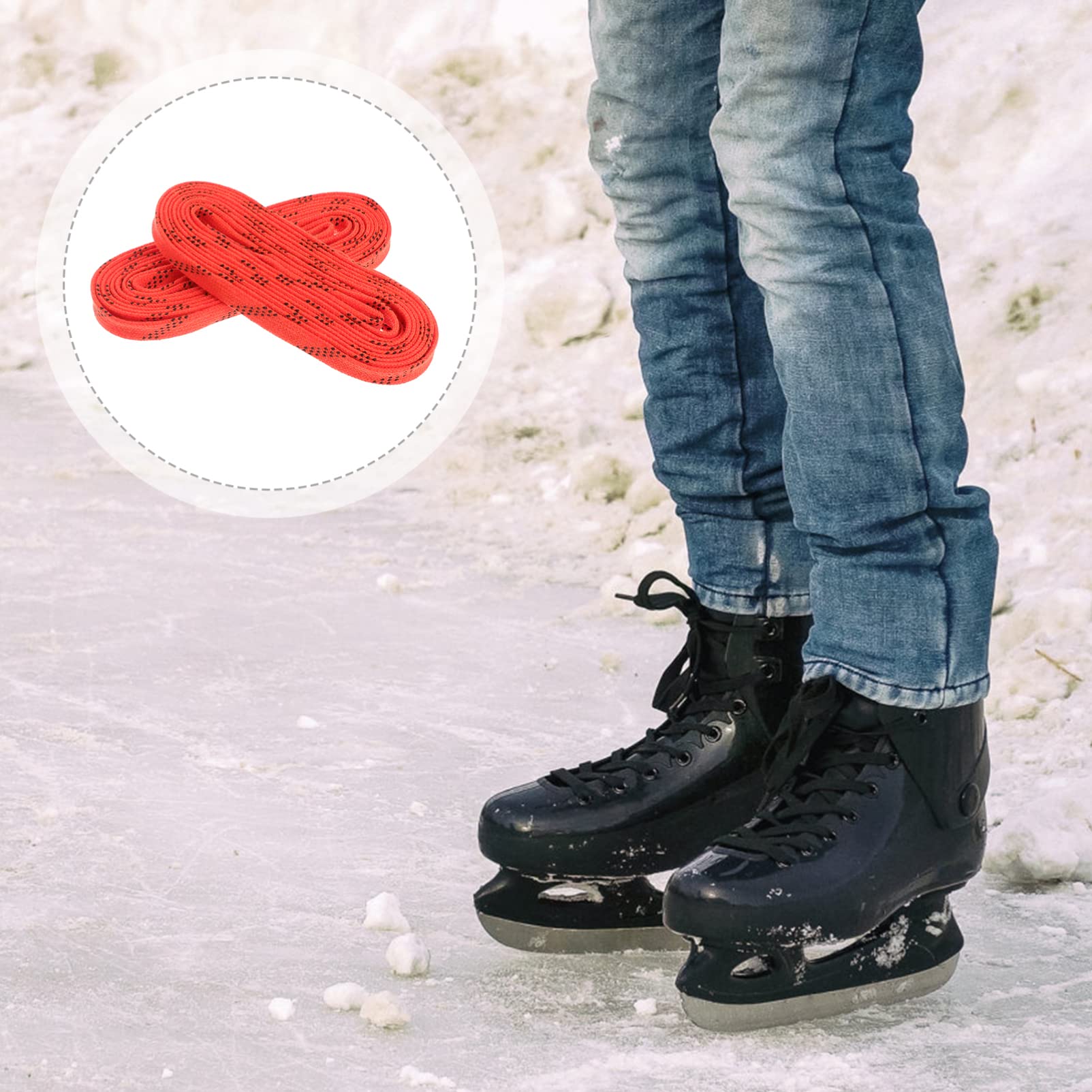 SEWACC Lacets De Patins De Hockey 96 Pouces Lacets De Hockey sur Glace Non Cirés Lacets De Chaussures De Sport Plats pour
