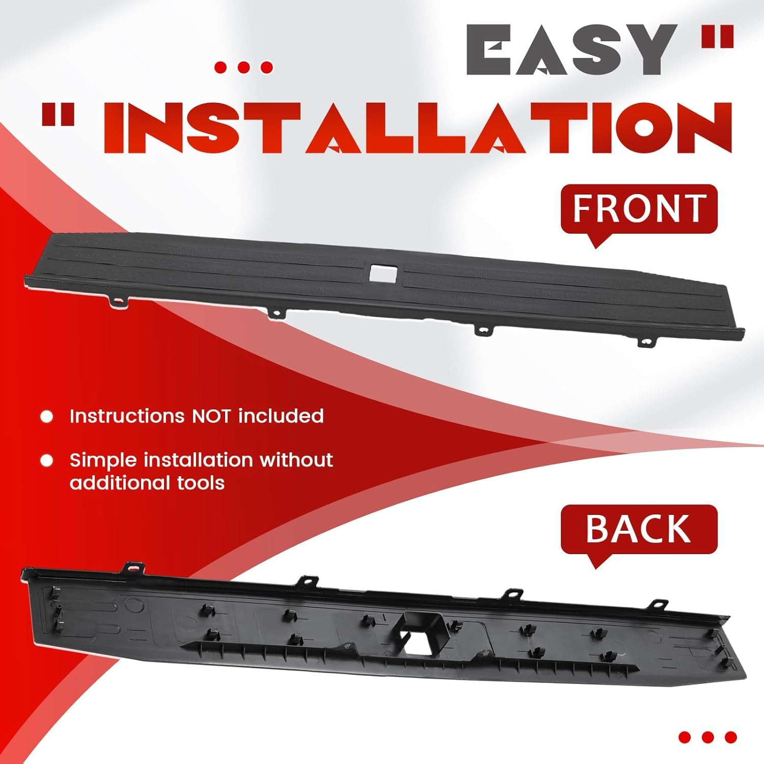 ECOTRIC Tailgate Molding Trim Compatible with 2017-2022 Ford F250 F350 Super Duty Replacement for HC3Z-9940602-A FO1904134 Flexible Flex Step Rear Center Tailgate Cap Top Protector Cover