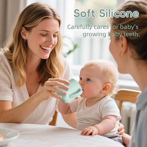 Miniatura 6 de Vasos de silicona para bebés, vaso con popote de silicona inastillable, vasos para niños pequeños de 1 a 3 años, taza abierta para bebé, 6 meses en