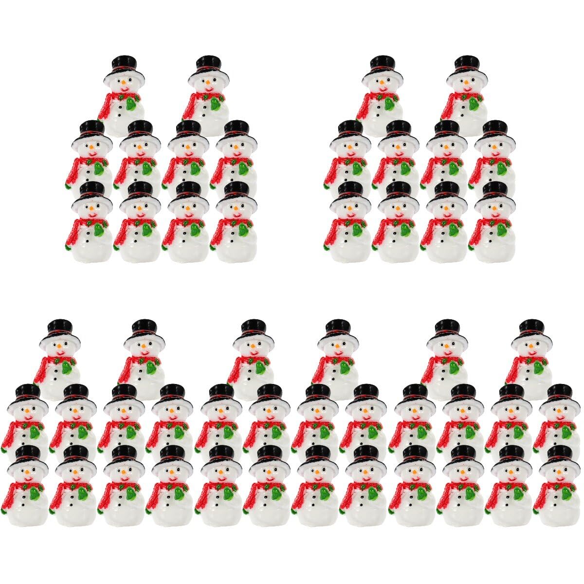 PRETYZOOM 50 Pcs Pequeño Muñeco De Nieve Decoración De La Habitación para El Dormitorio Mini Adornos De Muñeco De Nieve Adorno De Micro Muñecos De Nieve Resina Navidad Chica Bola De Nieve
