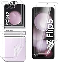 LuFiYa 【6枚セット】保護フィル Samsung Galaxy Z Flip 5 5G 対応 (2枚)フィルム+ (2枚)バックフイルム+ (2枚)レンズ保護 フィルム ギャラ 全面覆える 自動修復技術 全面保護 キズ防止 高透過率 反射防止 撥水撥油 気泡防止 指紋防止 保護フィルム Galaxy Z Flip5 5G 対応