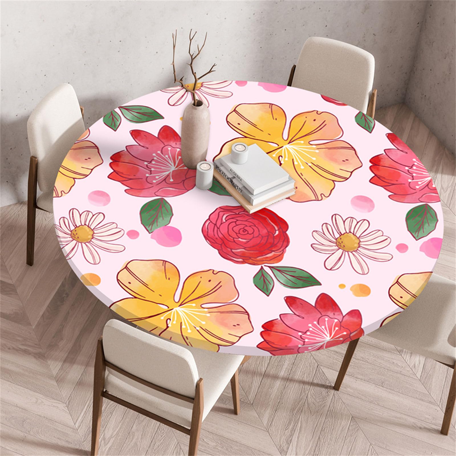 Yuragim Rund Tischdecke 90-110 Cm - Elastisch & Wasserdicht