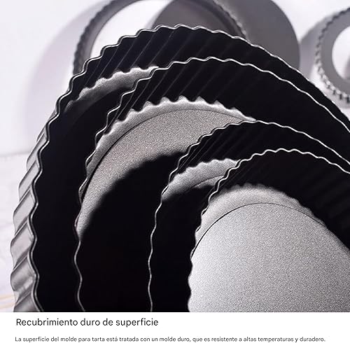 Miniatura 4 de YOUTHINK Sartén para tartas, sartén para quiche de 12 pulgadas, antiadherente, plato para hornear profundo con parte inferior extraíble para hornear
