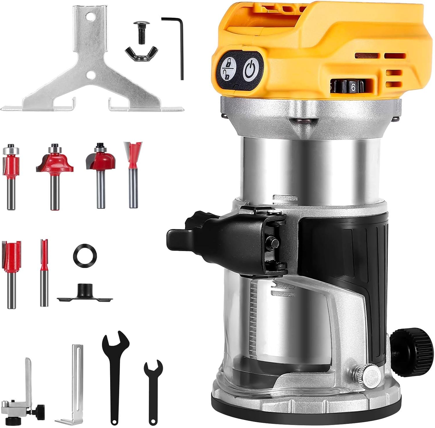 Cordless Router compatible with Dewalt 20V MAX battery...