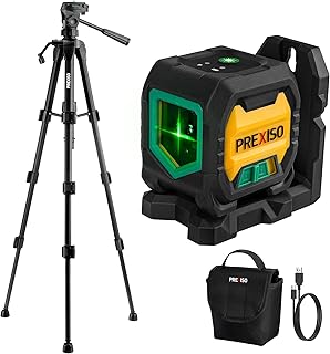 Laser Level with Tripod, 20 m Rechargeable Green Cross Line Laser Self-Leveling, Bright Green-Beam Horizontal and Vertical Line Leveler Tool for Hanging Pictures, Construction