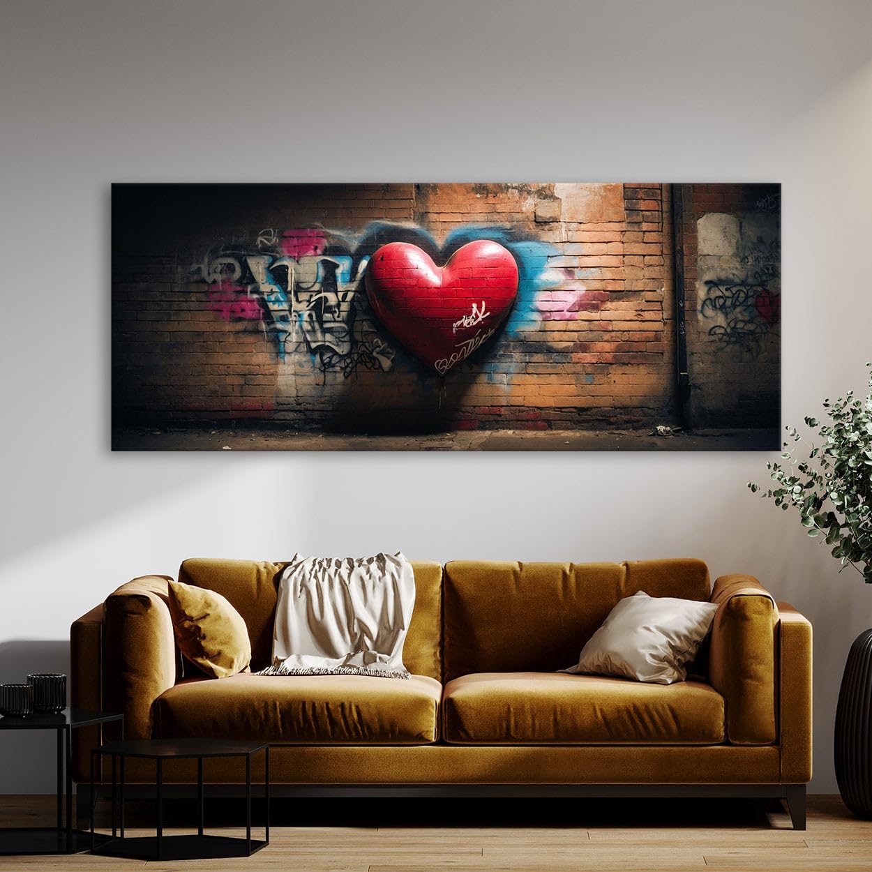 Sense Canvas Lienzo decorativo con diseño de corazón con latido del corazón 65, para decoración del hogar, póster grande de 40 x 16 pulgadas