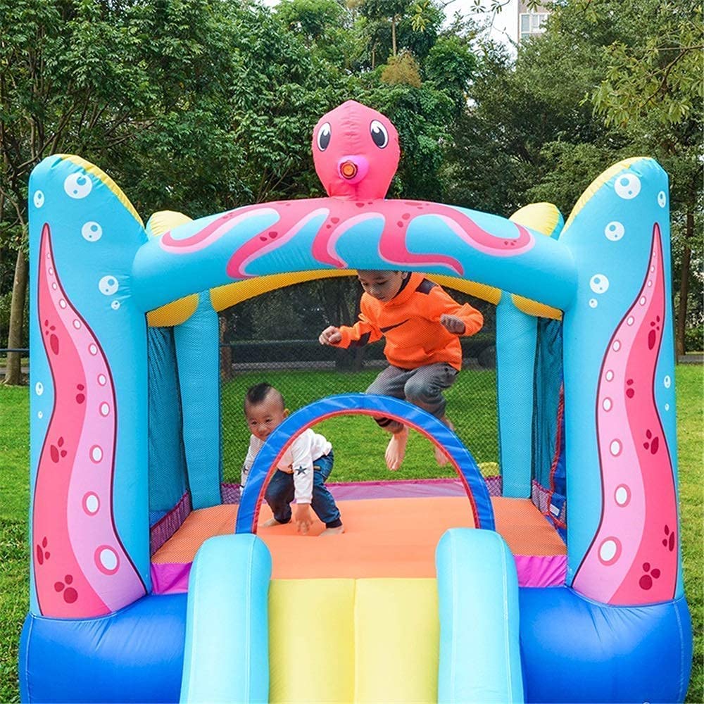 Bouncer Castle, Nadmuchiwany Park Wodny Dmuchany Zamek Z Małą Trampoliną 380x200x180cm PVC Do Użytku Domowego