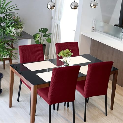Miniatura 136 de Juego de 6 fundas elásticas para sillas de comedor, extraíbles y lavables, para sillas de comedor, hotel, ceremonia