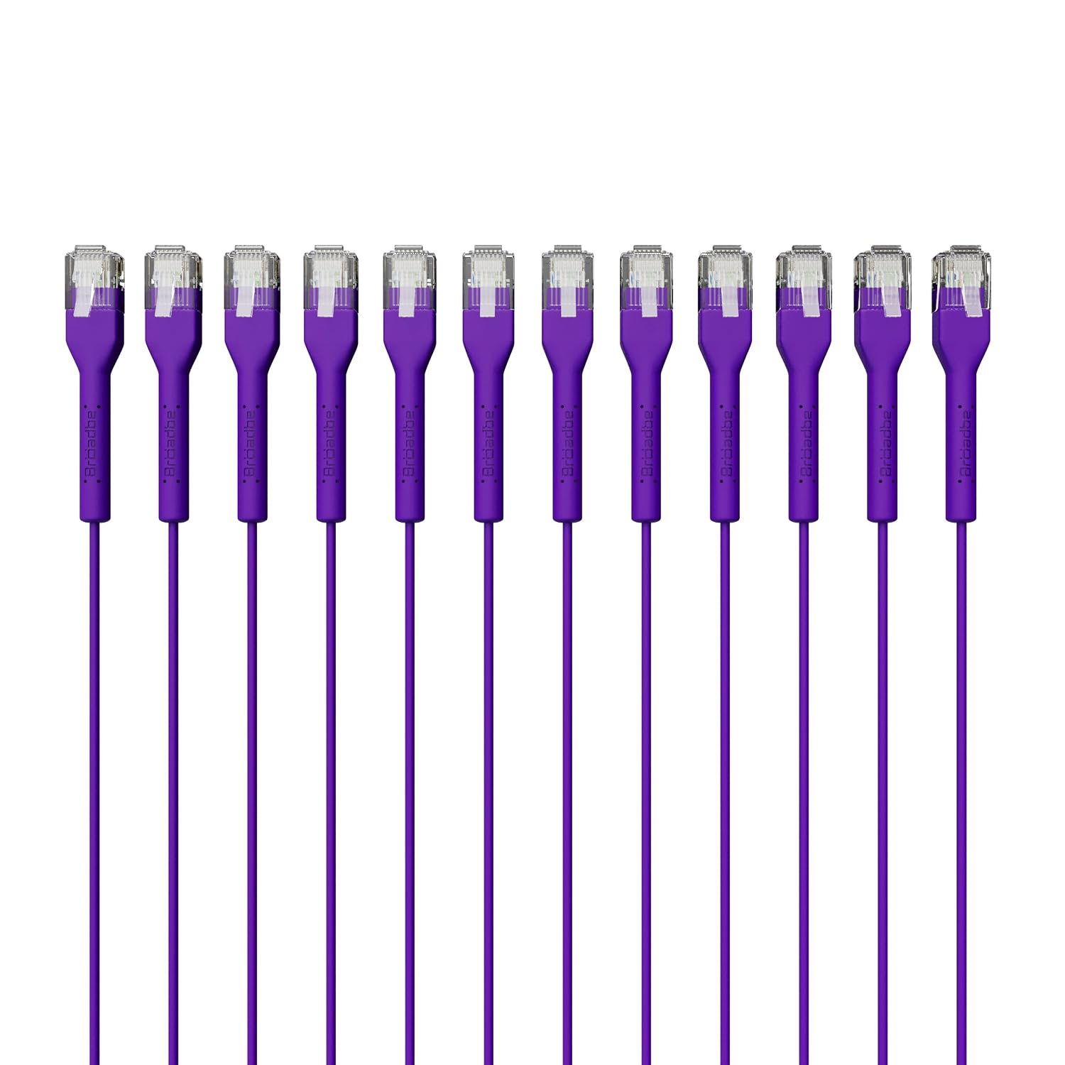 Тонкий патч-кабель Cat6A 5G, фіолетовий, 0,3 м, 12 шт.