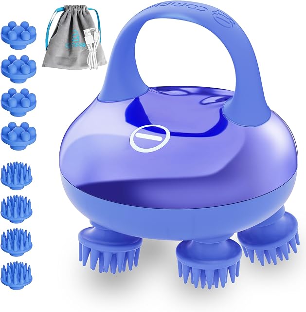 COMFIER Cordless Scalp Massager with 3 kneading Modes, Waterproof Head Massage with 8 Claws,Head Scratcher,Body Massager,Cat Massage,Gift for Her,Him
