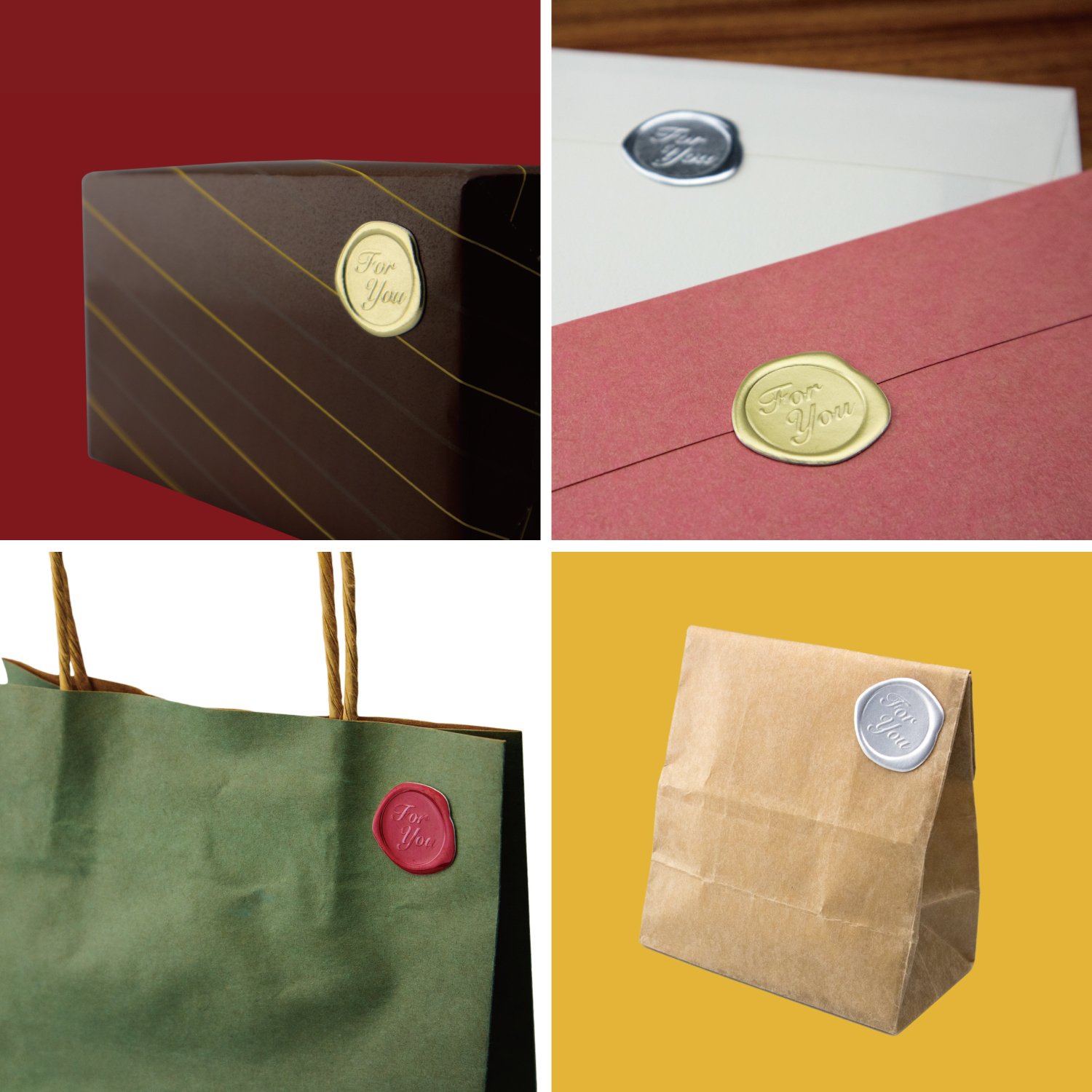 Amazon.co.jp: 東和マーク(Towamark) 封蝋風シール For You 銀色(ツヤ