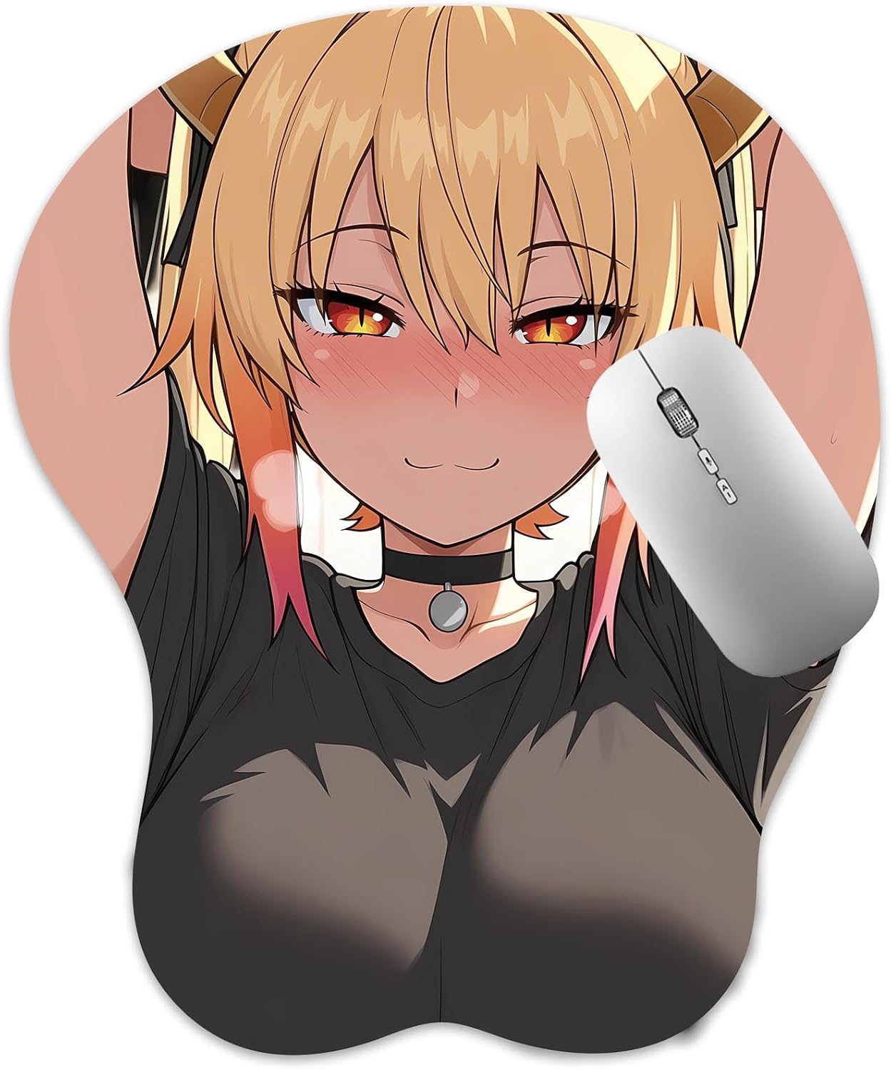 3D Mouse Pad, Oppai Mousepad with Soft Gel Wrist Rest Anime Manga Gaming Boob pad Anti-Slip Mouse Mat, Tohru