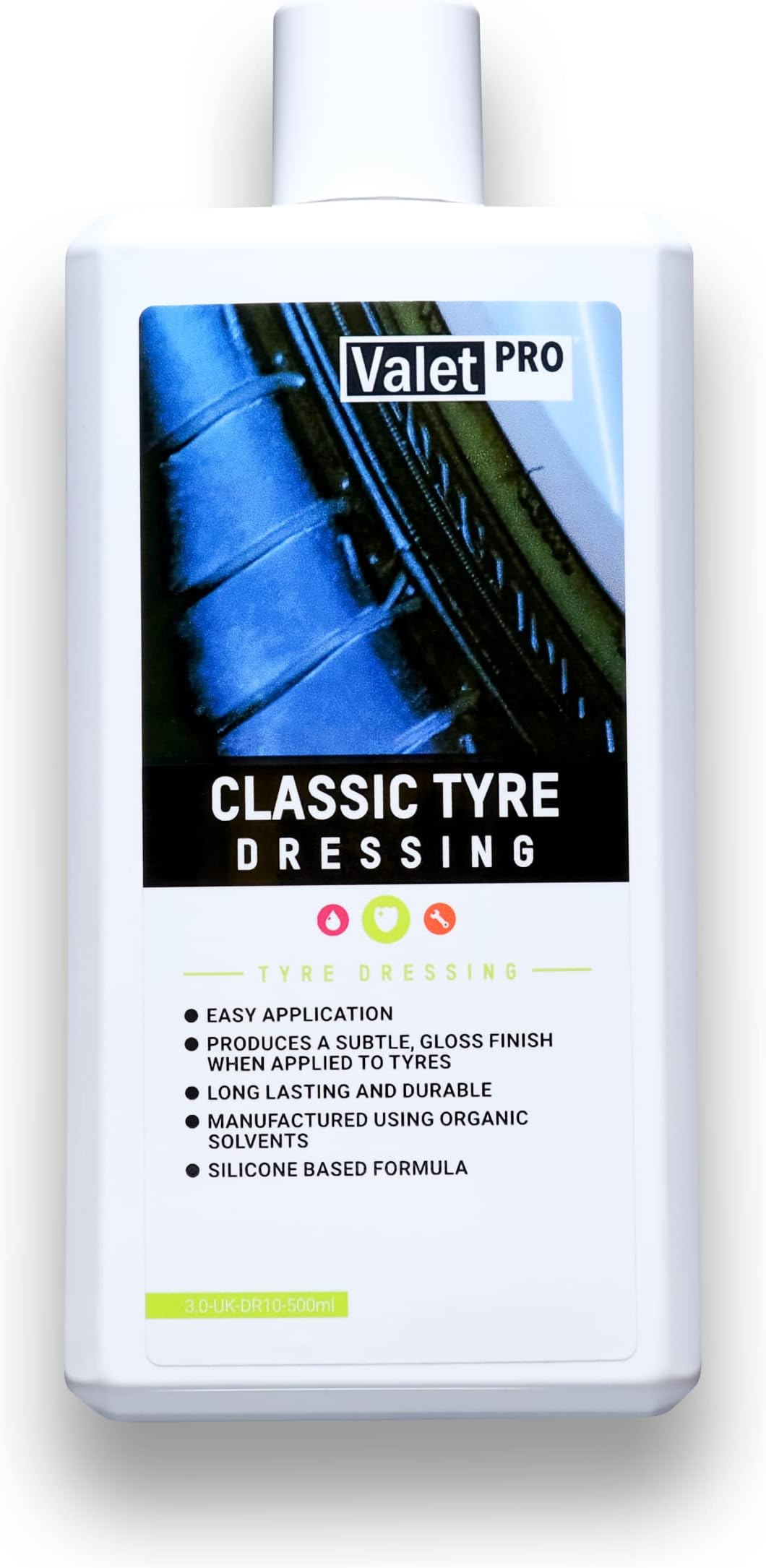 ValetPROClassic Tyre Dressing, Tyre Gloss and Shine for Modern and Classic Cars, Long Lasting, Makes Tyres Look As New -500ml