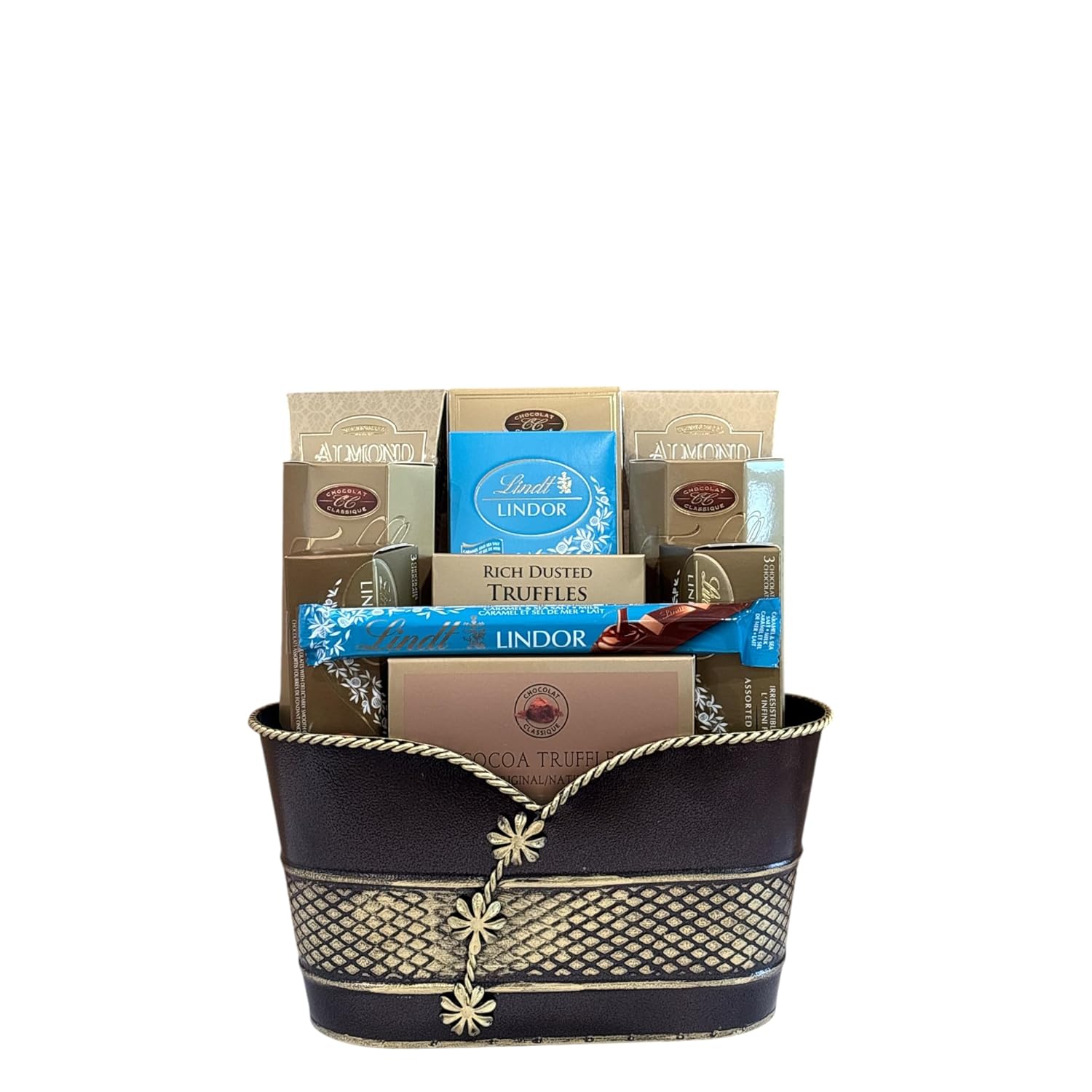 Chocolate Delight Gift Basket – Gourmet Assortment with Cocoa Truffles, Milk Chocolate, Caramel & Sea Salt – Premium Chocolate Box for Birthdays, Anniversaries & Special Occasions