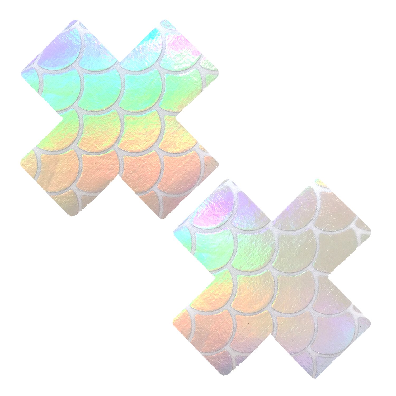 Neva Nude Iridescent Crystal Beamz Nipztix Pasties Nipple Covers for Festivals, Raves, Lingerie and More, Made in USA: Mystical Mermaid Holographic