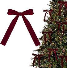 Pack of 12 13 x 18 cm Christmas Bows Decorative Bows Christmas Tree Bows Christmas Bow Gift Bow for Christmas Wreath Decorations Gifts (Wine Red)