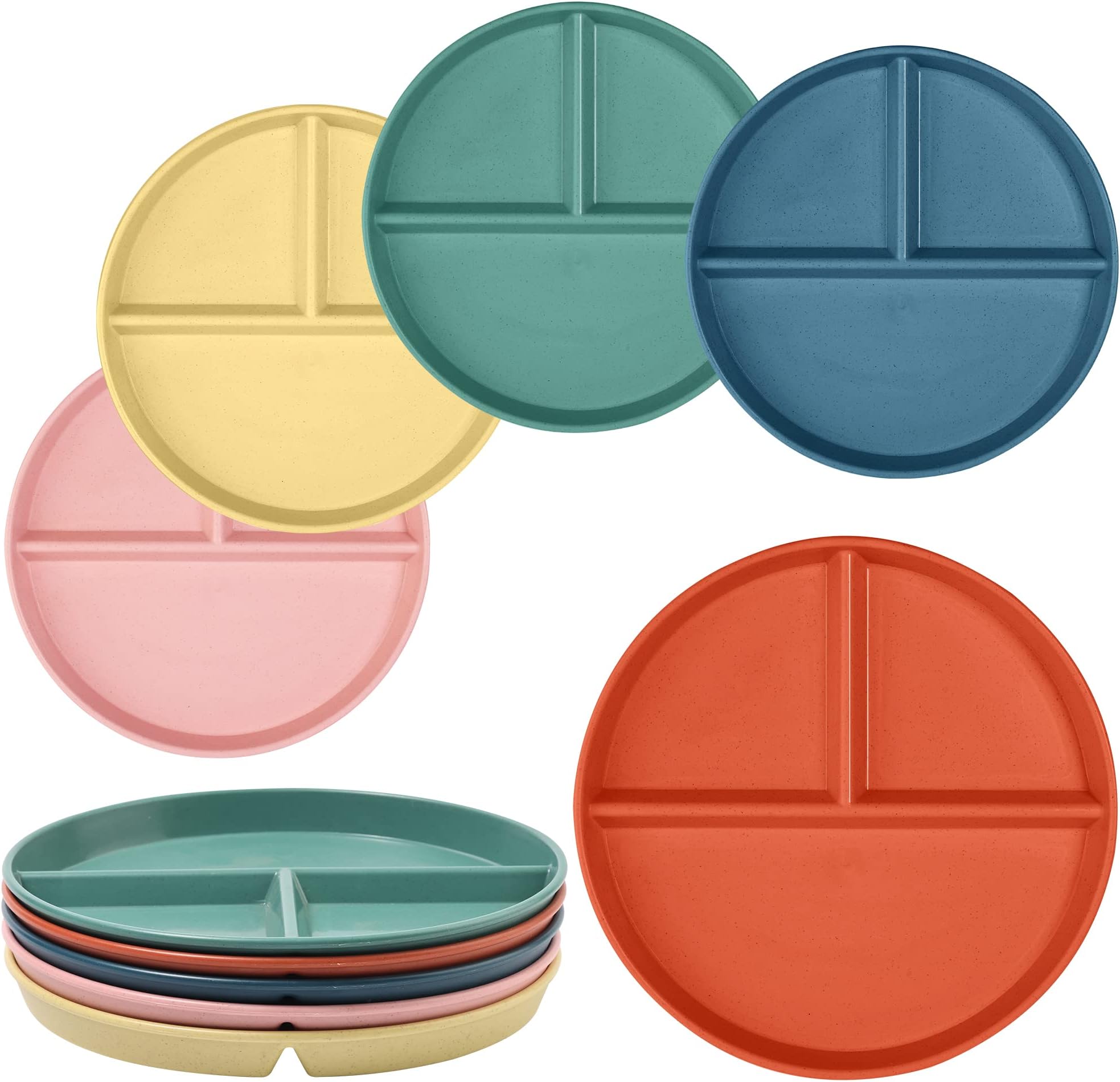 DYB DONGYONGBAO Portion Control Plate 9Inch 5PS， Round