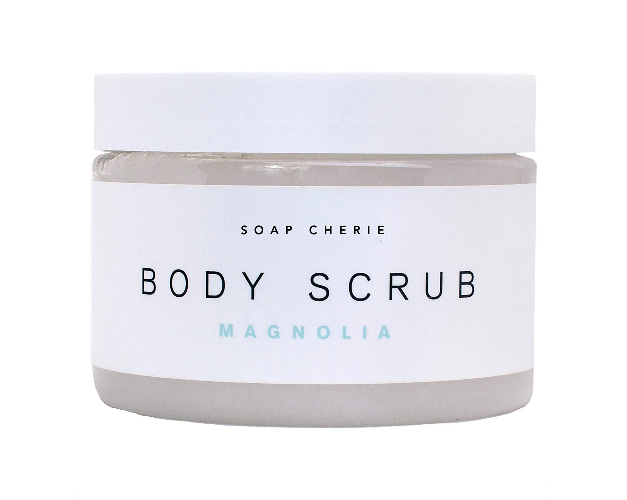 Soap Cherie Body Scrub - Exfoliating and Nourishing Scrub with Jojoba oil and Calendula oil 12 oz (Magnolia, 12 oz)