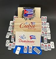 Vista 4 de PRK 14 Auténtico juego de dominó cubano doble nueve con estuche de madera viene con bandera de Cuba Autentico juego de Domino Cubano Doble nueve