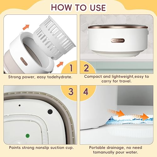 Miniatura 6 de Portable Washing Machine 15L, Mini Washer with 4 Modes and Spin Basket, Large Capacity Laundry Washer Deep Cleaning for Underwear,Baby Clothes,