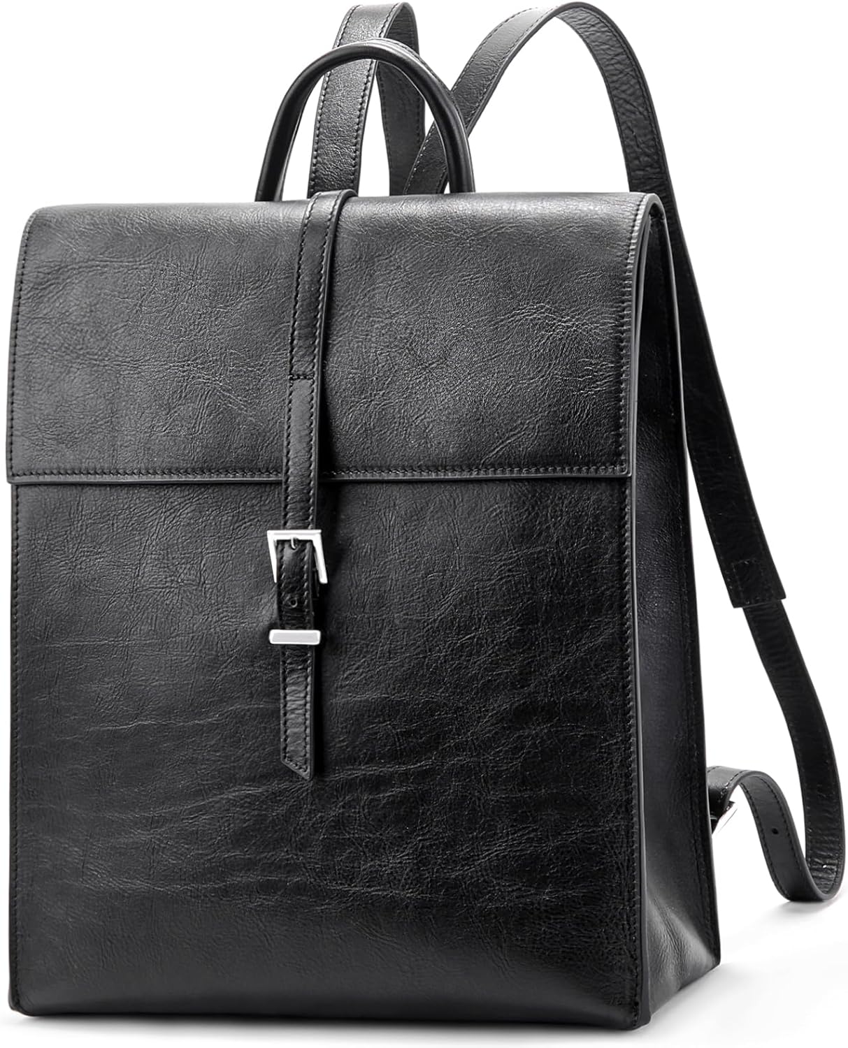 BOYATU Leather Backpack Purse for Women: Business Work Bags for Men - Luxury Designer Handbags for Classic, Black