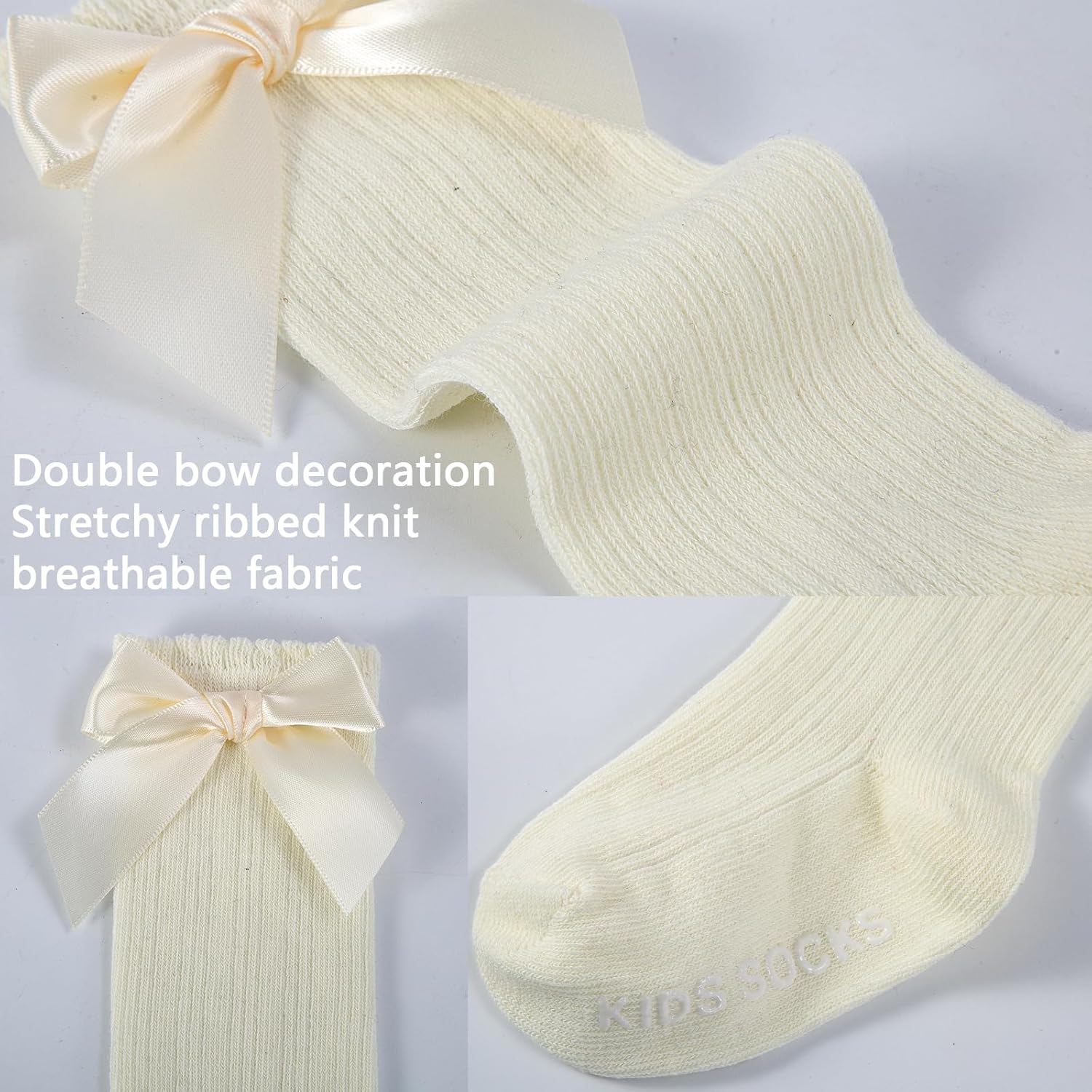 Baby Knee High Socks Non Slip Newborn Infant Toddlers Girl Stockings Cotton Bow Ruffle Long Socks Infant Dress Sock - Image 6