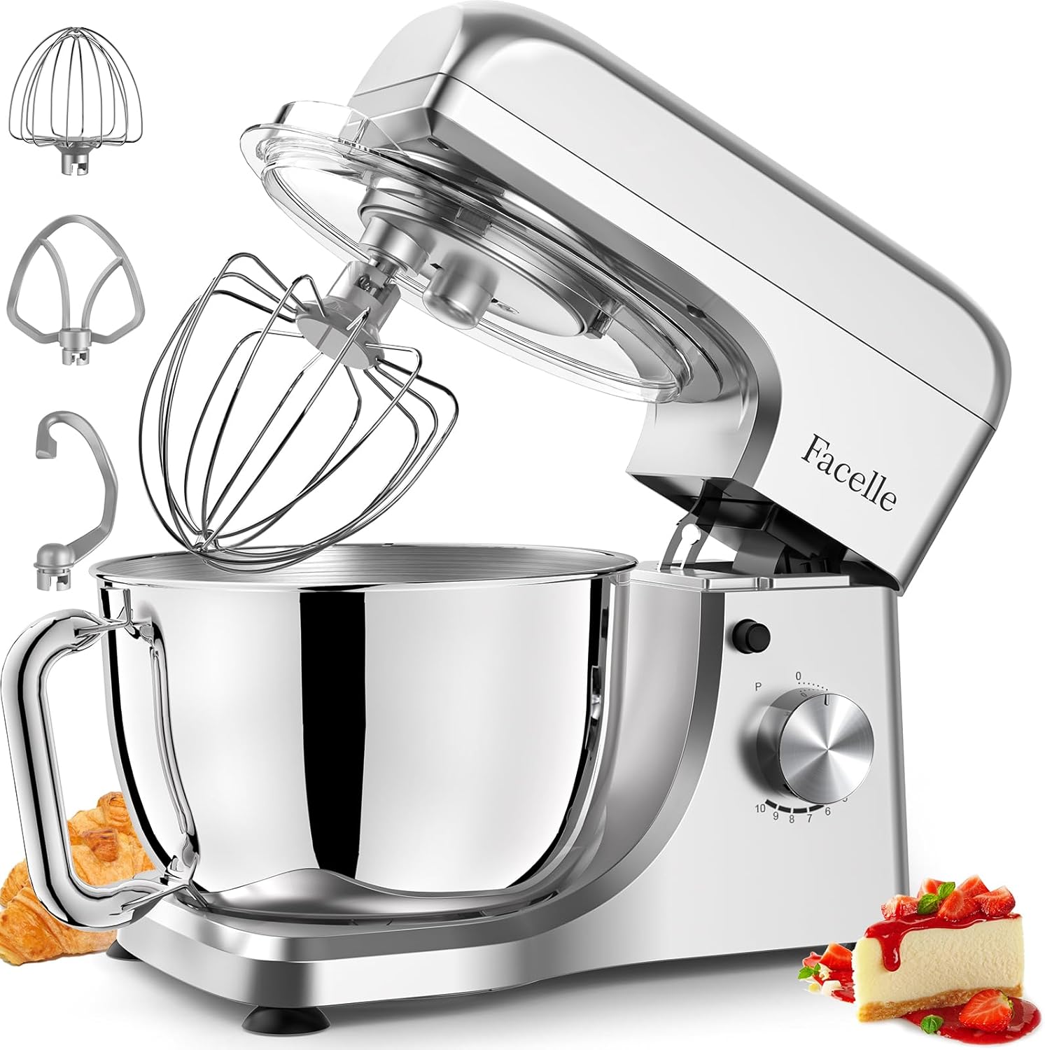 Stand Mixer, Facelle 5.5Qt Mixers Kitchen Electric, 10+P