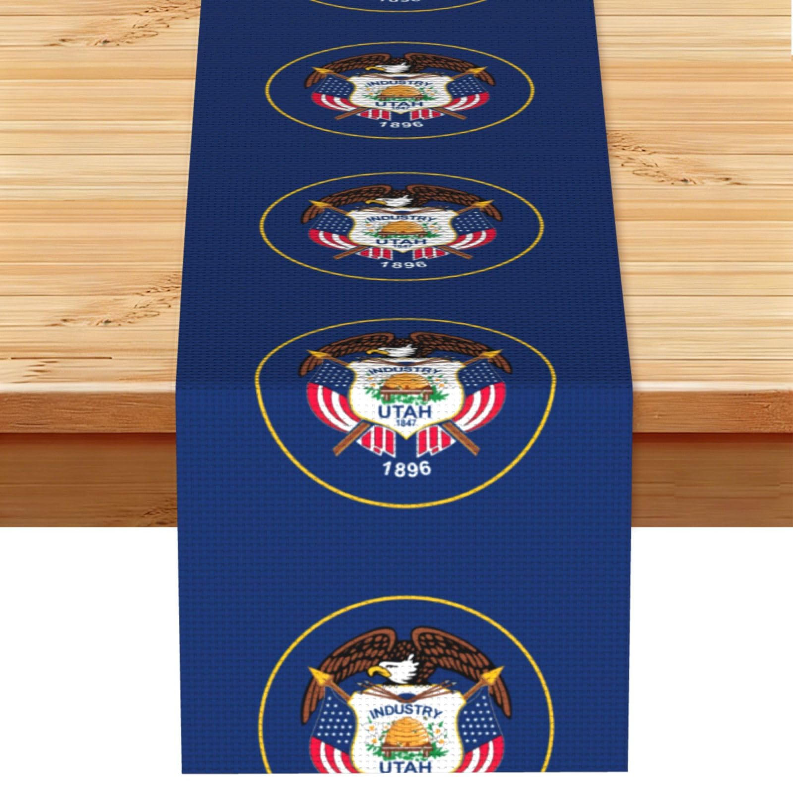 Utah Flag Printed Table Runner 13 x 72, Wrinkle Resistant Decor for Dining Table Coffee Table Fireplace