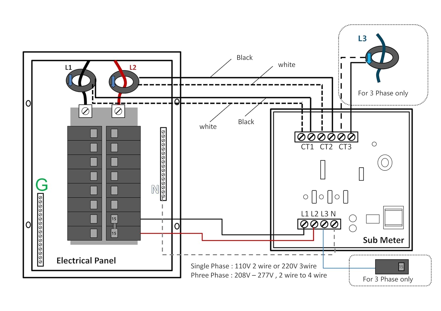 Series 2000 Single Phase Energy SubMeter, 200 Amp, 120/208/240V, 1PH/2W/3W - Image 6