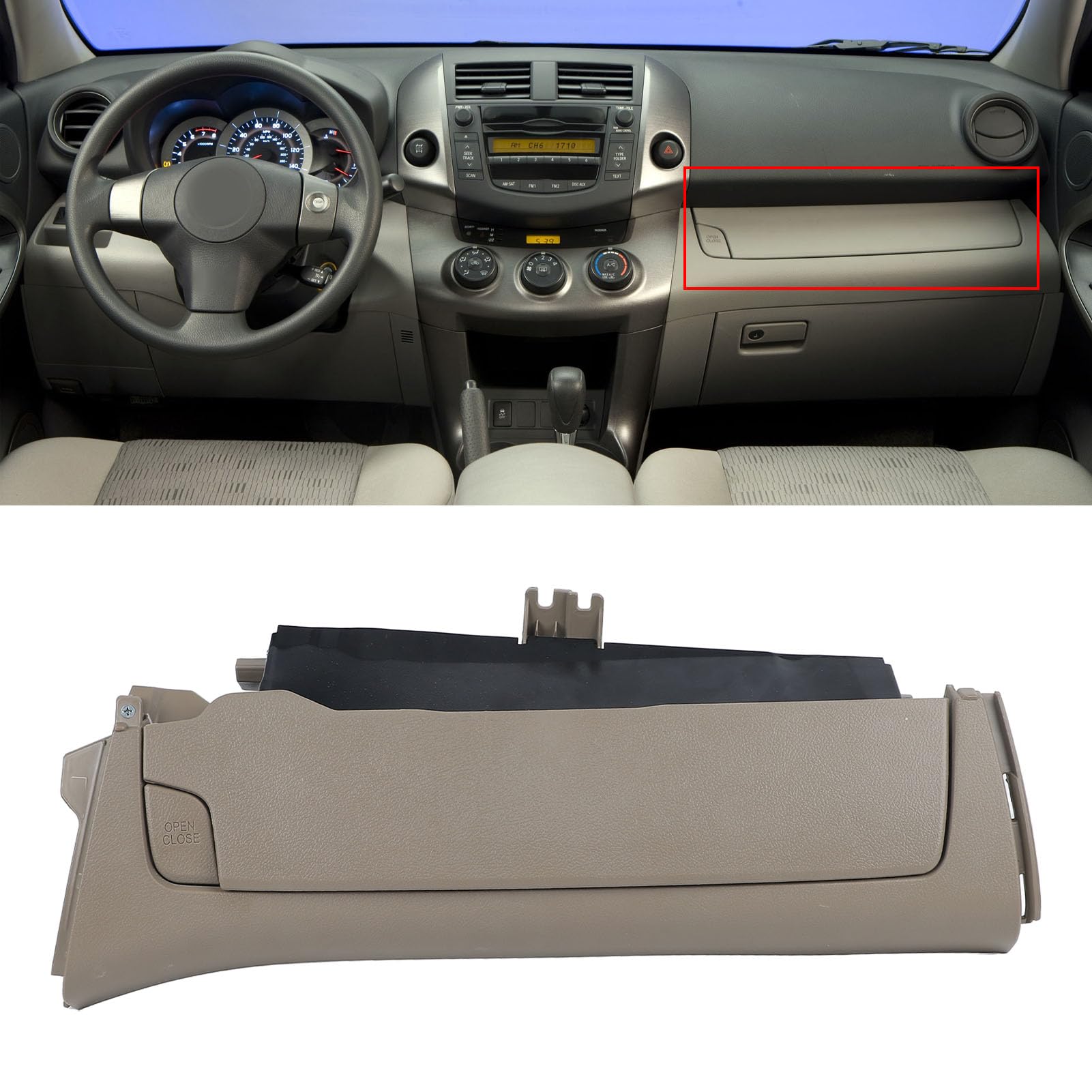 Guantera, Compartimento de Almacenamiento de Plástico de Primera Calidad, Diseño a Prueba de Impactos para Vehículos con Volante a la Izquierda