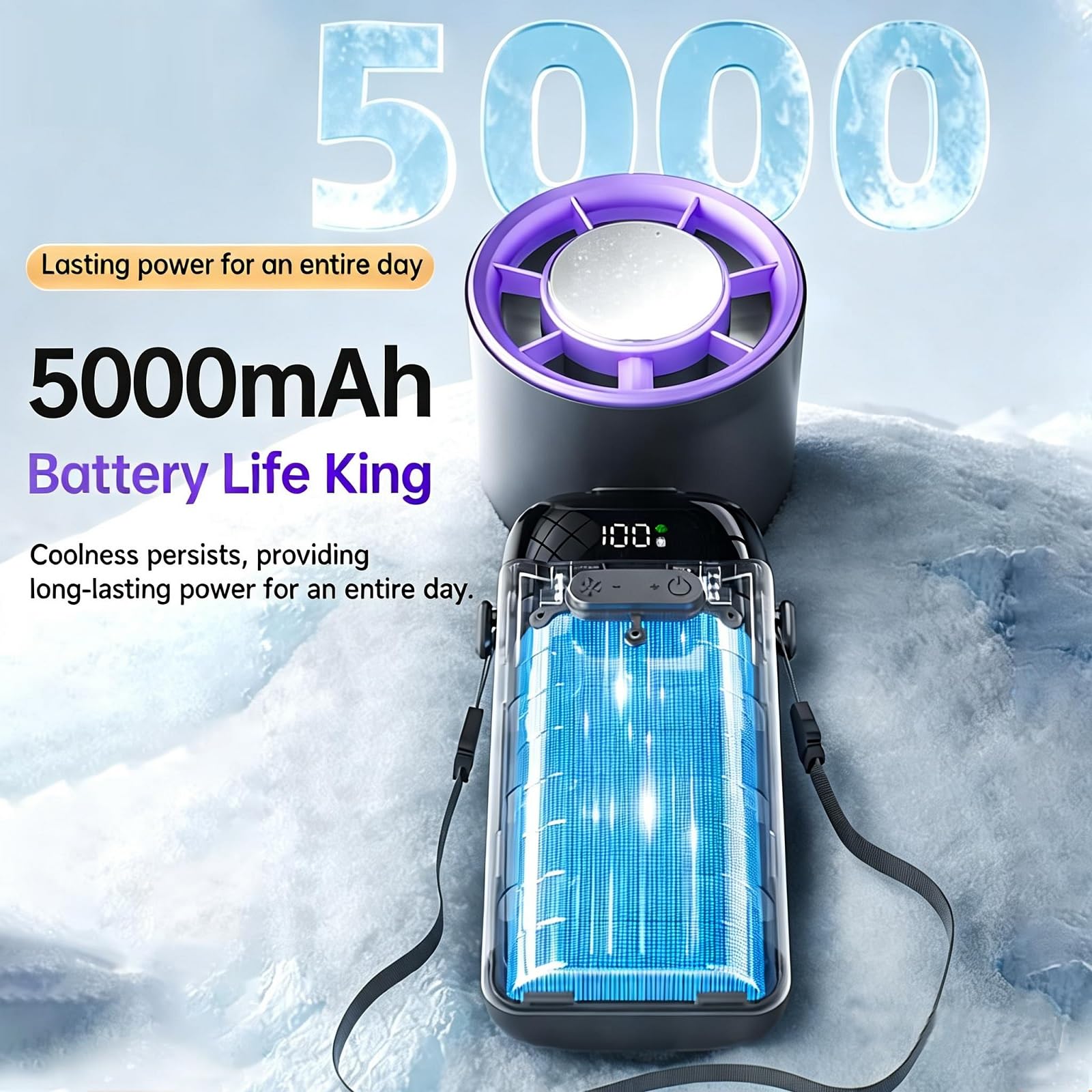 Jsdoin mini ventilatore portatile ricaricabile,5 velocità Turbo ventilatore usb da tavolo,ventilatore piccolo portatile a batteria, per casa, ufficio, camera da letto, viaggi e all’aperto (Grigio)