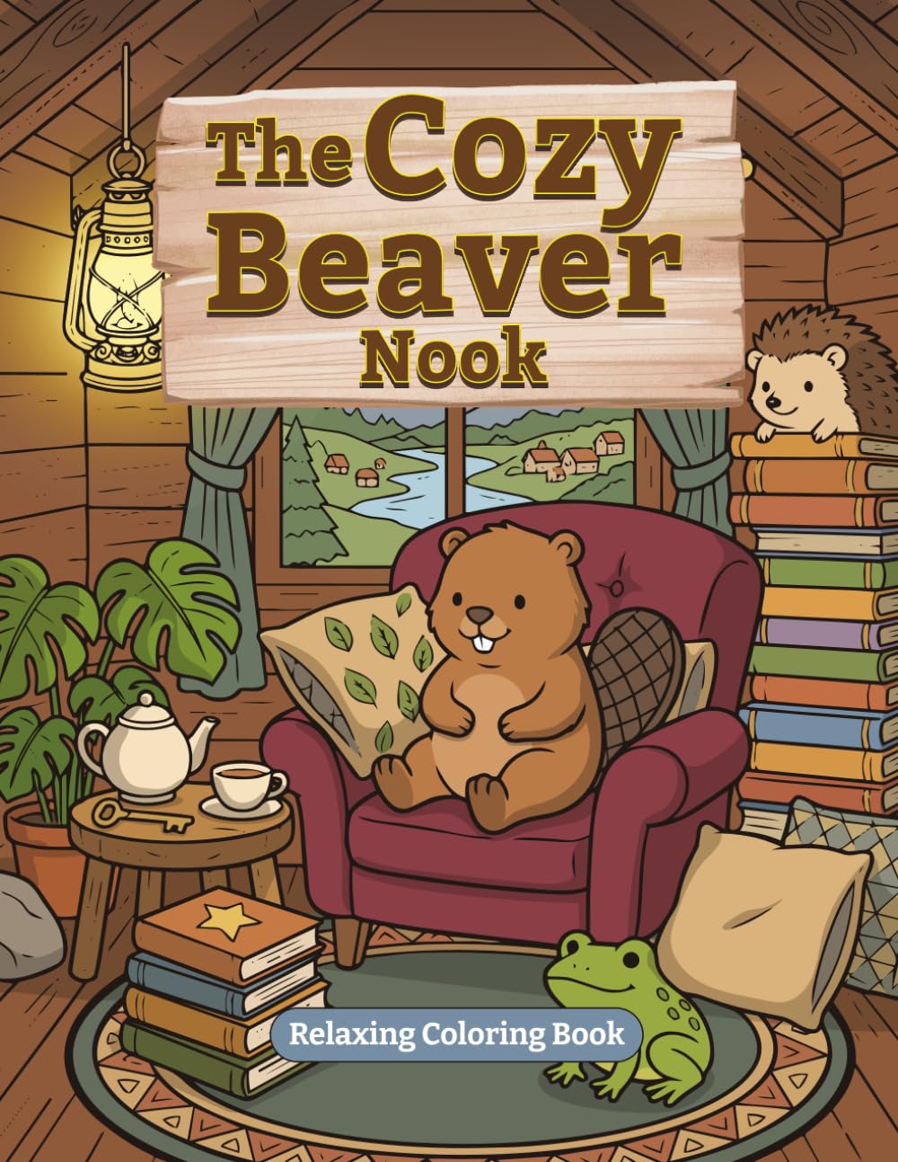 The Cozy Beaver Nook Coloring Book: stress relief coloring book