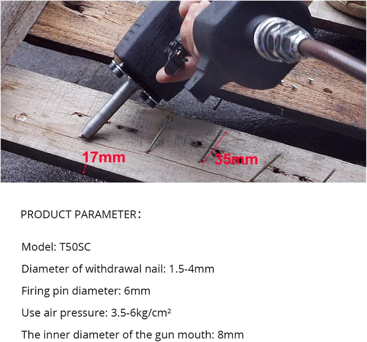 Framing Nail Gun T50SC Heavy Duty Professional Air Punch Nailer/Nail r/Nail Puller Pneumatic Nailer s 1.5-4mm Gauge Nails