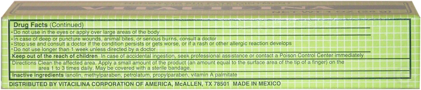 Vitacilina First Aid Antibiotic Ointment, 1 Oz. by Vitacilina