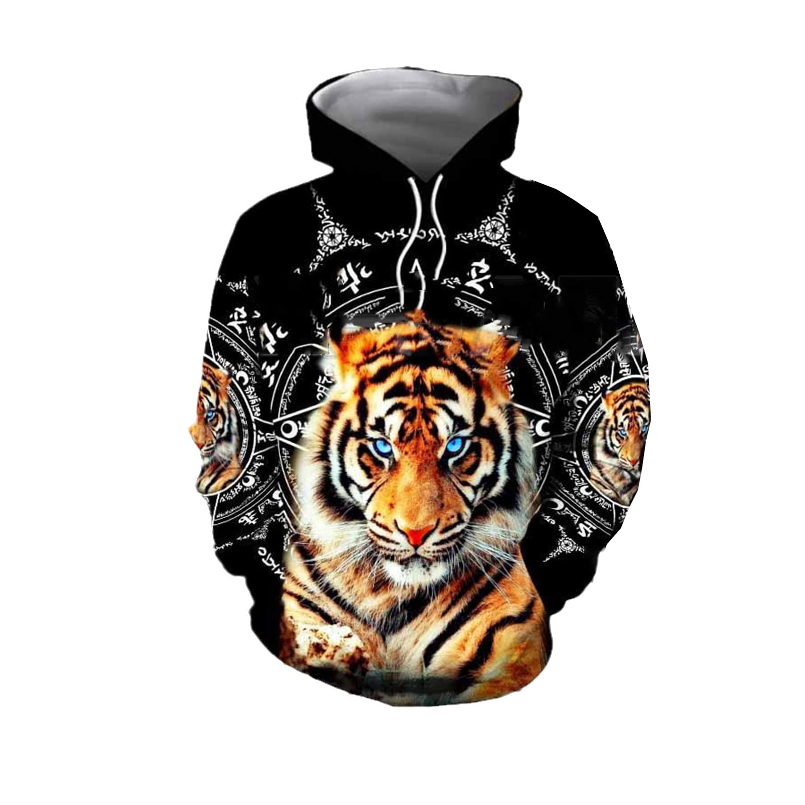 Docorou Tiger 3D Print Tattoo Hoodie Pullover Sweatshirt Man Women Harajuku Outwear Casual Unisex Zip Jacket Tracksuit Coat