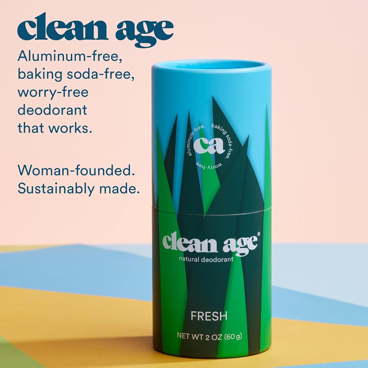 Clean Age Aluminum Free Deodorant for Kids & Teens - 2 oz Stick (Pack of 3) - Fresh Teen Deodorant - Paraben Free - All Natural Ingredients