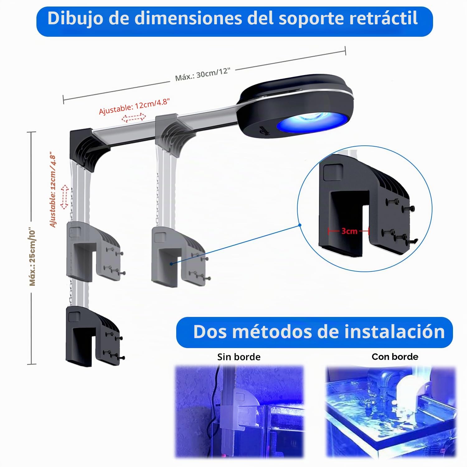 PopBloom RL60 - Luz LED de arrecife para acuario, control de aplicación inteligente, LED marino de espectro completo para peceras de coral de agua salada