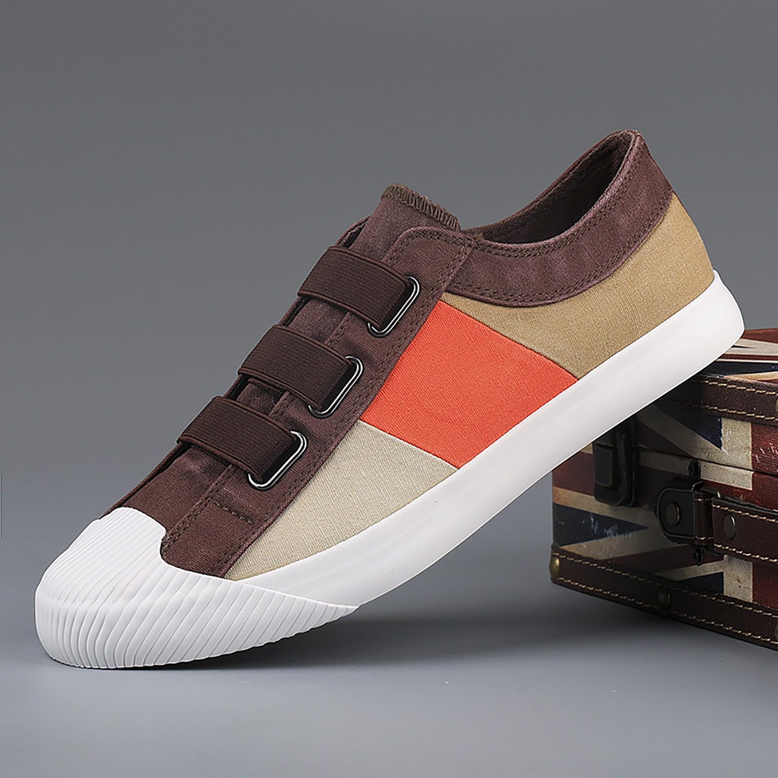 Scarpe Tela Uomo Estive Senza Lacci - Sneakers Uomo Estive Slip On Antiscivolo Scarpe da Guida Piatto Sneaker Basso Slip-On Leggere Comode Sneakers alla Moda Sneaker per Tutte Le Stagioni