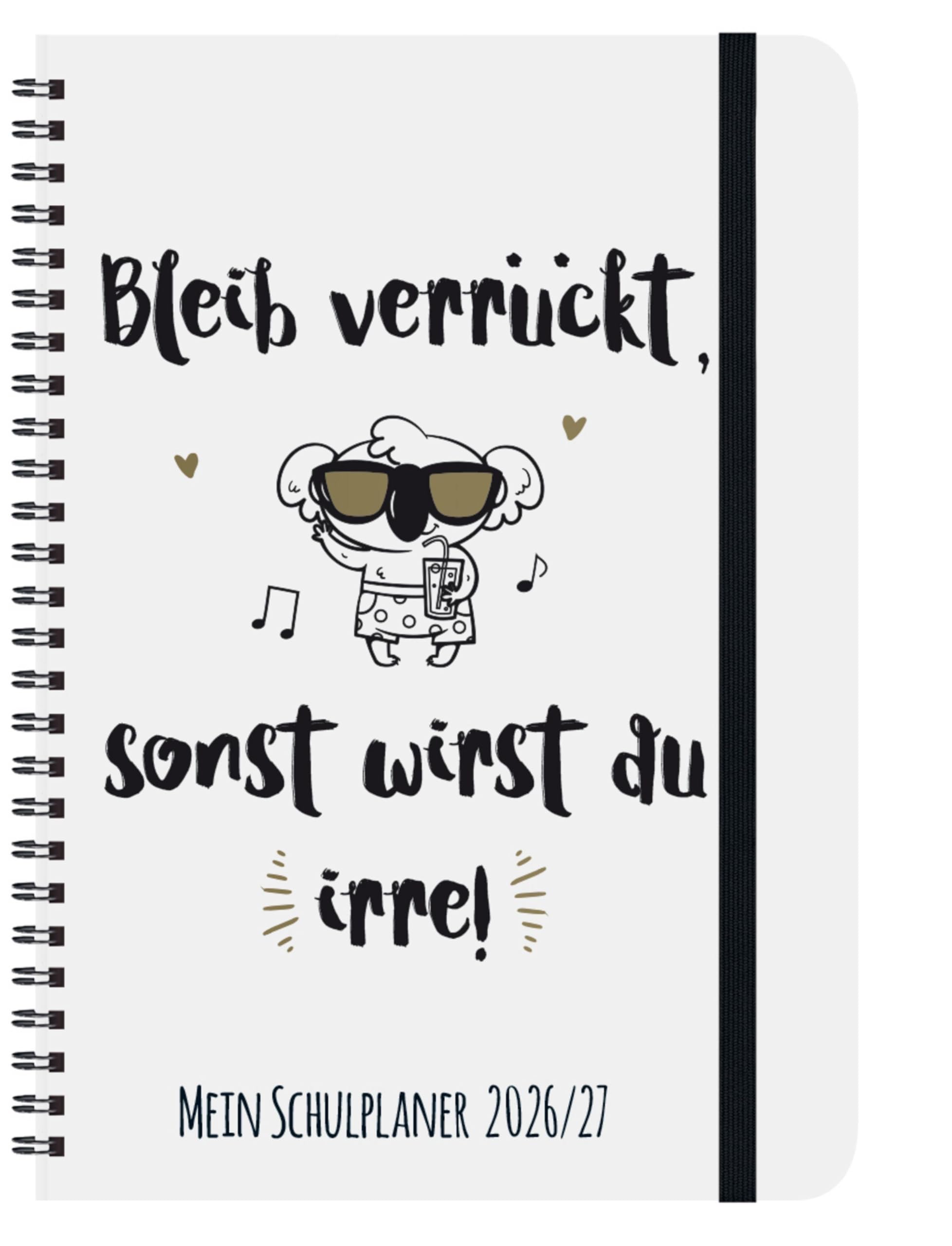 Schülerkalender Bleib verrückt 2026/2027: mit 12-monat.-Kalendarium von August 2026 bis Juli 2027. Pro Woche 2 Seiten mit viel Platz für Notizen. Format 14,8 x 21 cm
