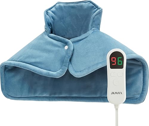 Almohadilla térmica pesada XL Almohadillas térmicas eléctricas de 2.4 libras para aliviar el dolor de espalda con 10 ajustes de calefacción, 6