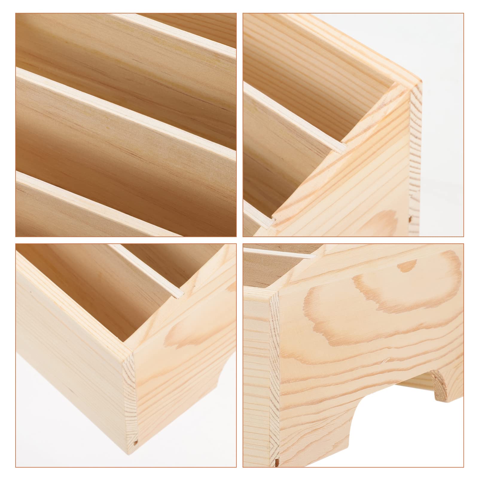 Cabilock 5griglie Supporto per Smartphone in Legno Portaoggetti da Scrivania Compatto e Multifunzionale Organizzatore per Ufficio e Casa per Tenere in Ordine la Tua Postazione di Lavoro