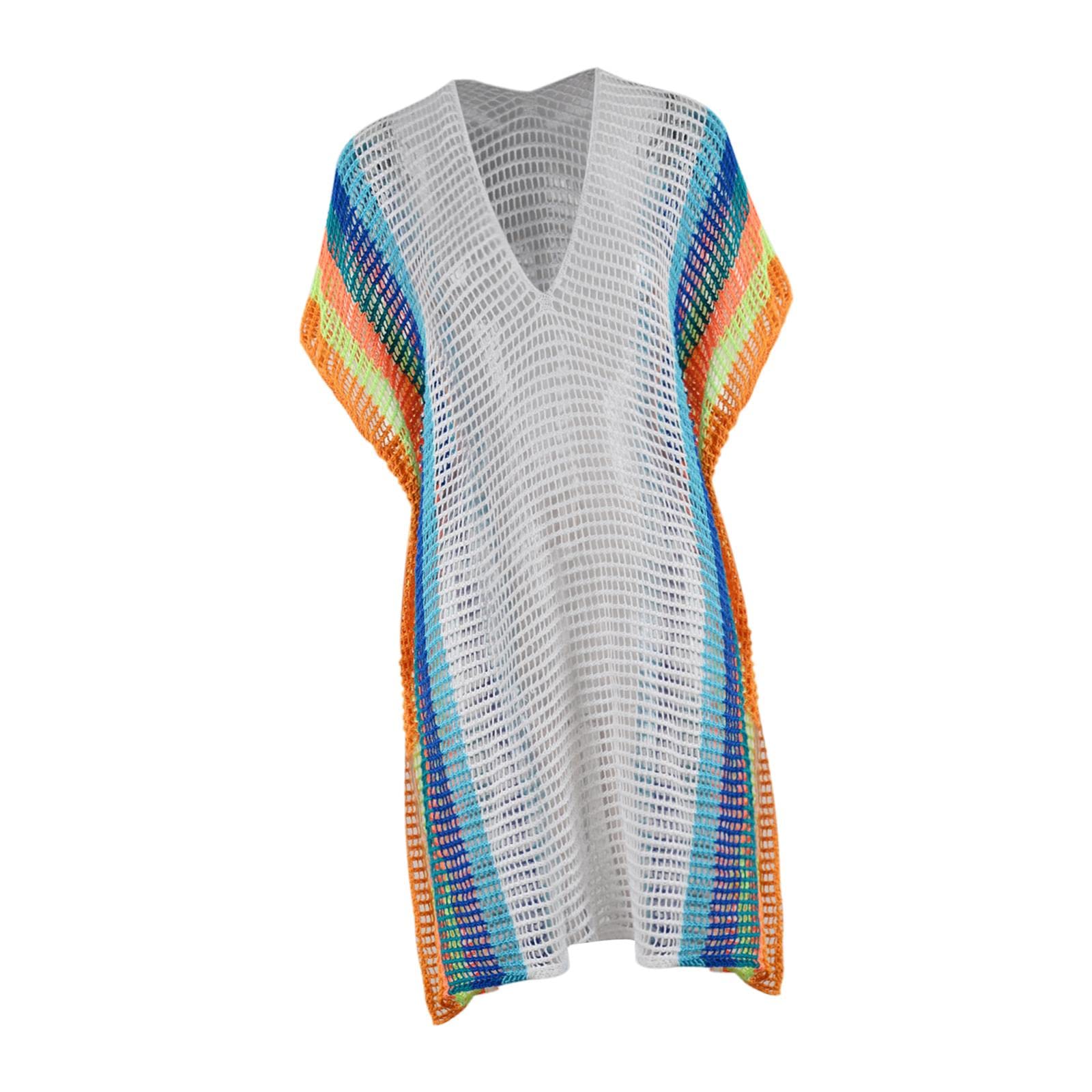 Swimsuit Cover Up For Women Knitting Vacation Sun Protection Clothing White | Womens Clothing | Swimwear-image-34