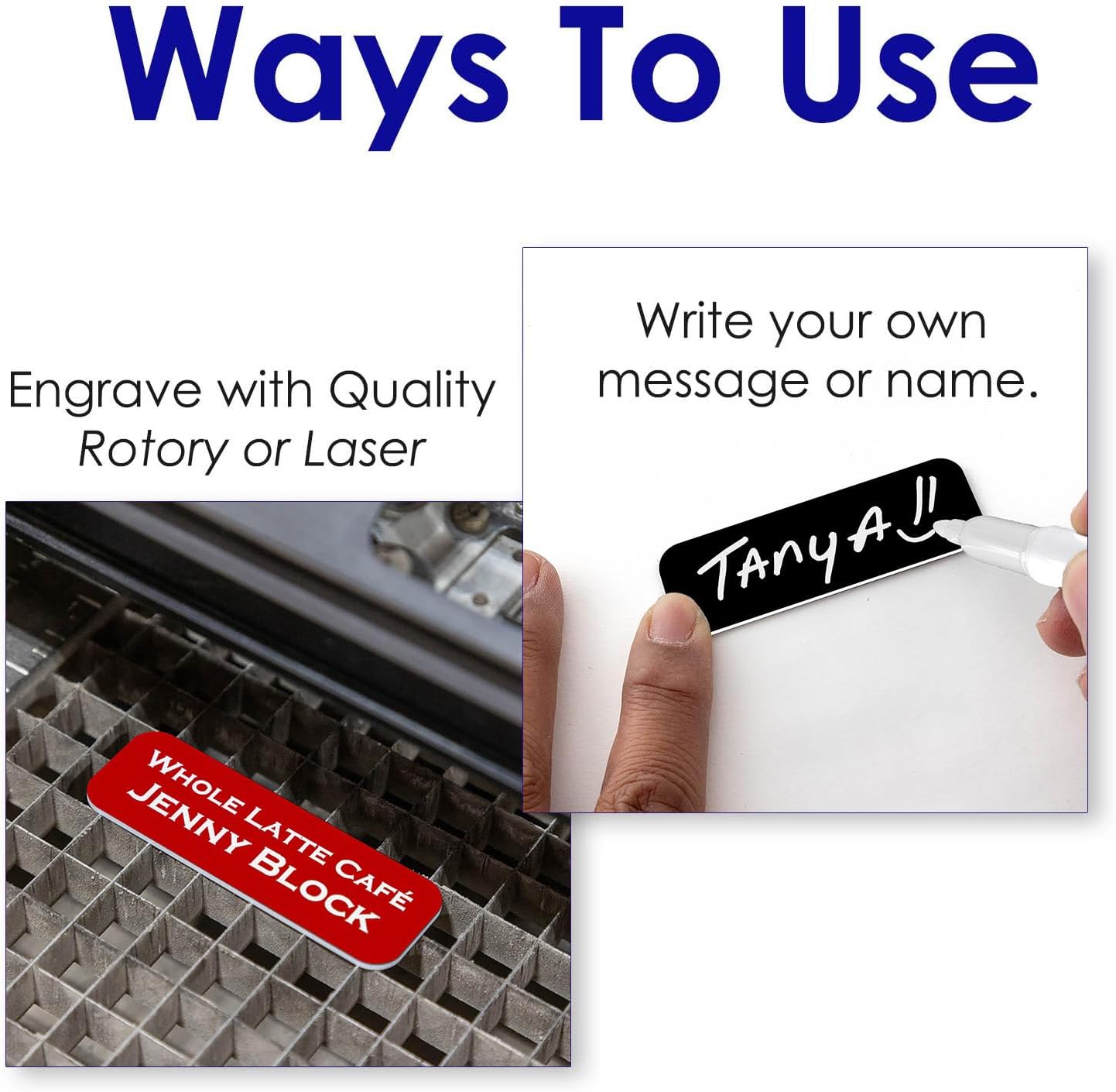 Name Tag/Badge Blanks - 10 Pack - Brushed Gold 1-1/2" X 3", Round Corners, Magnetic Backing - Image 3