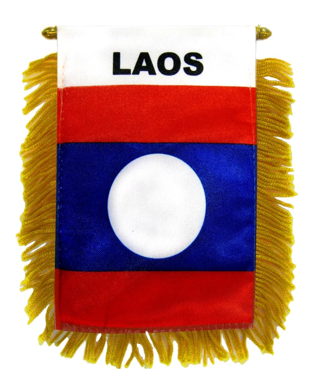 Laos Mini Banner - International Country Pride Car Display