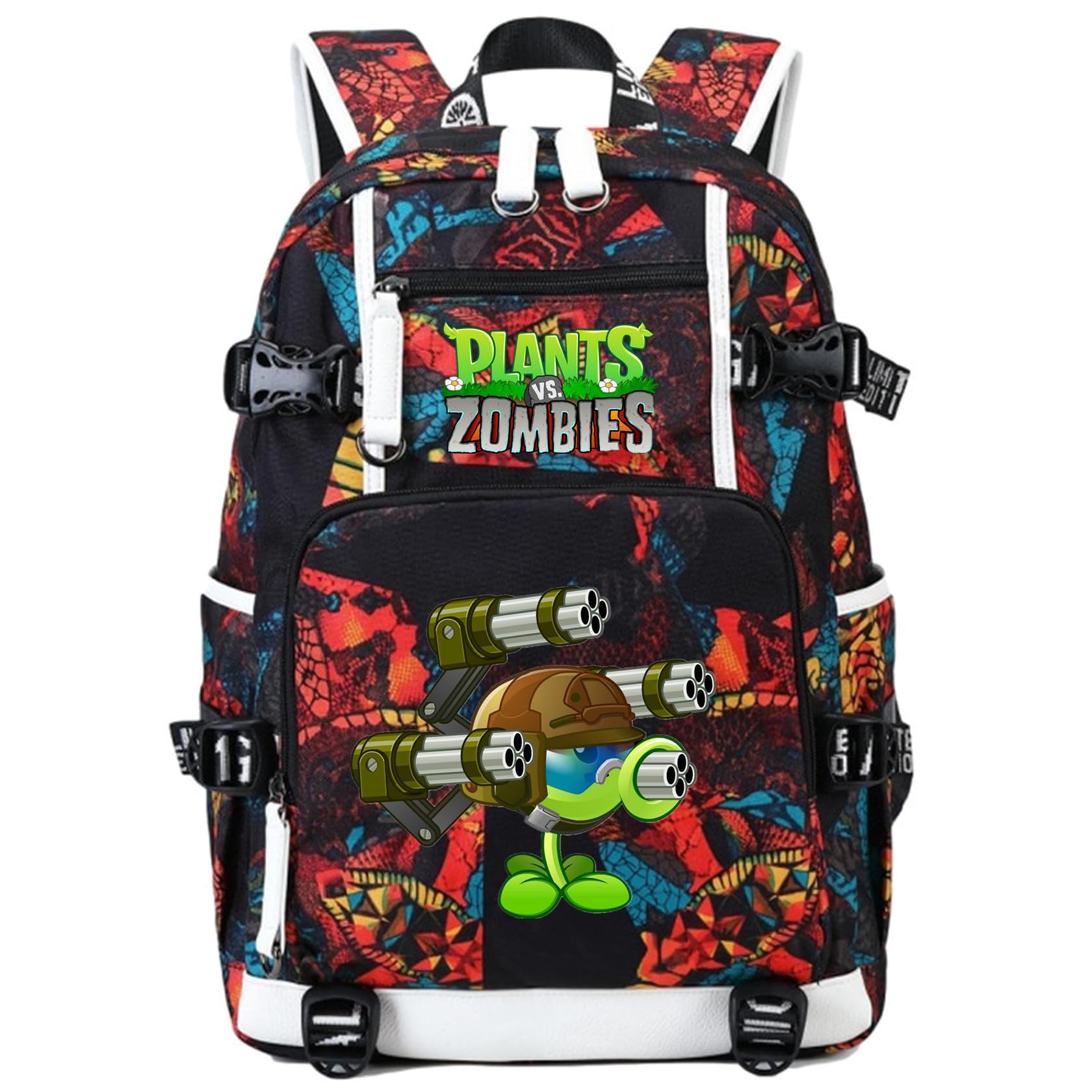 ISaikoy Game Plants vs. Zombies Backpack Shoulder Bag Bookbag School Bag Daypack Satchel Laptop Bag Color Red24