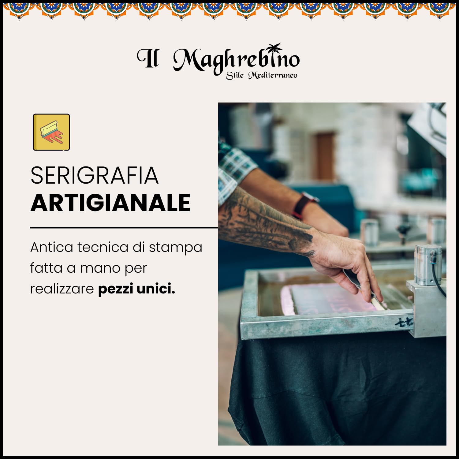 25 Mattonelle Premium Selection in Ceramica Smaltata - Sunset - 10x10 cm spessore 0,6 cm - Mattonelle Tunisine realizzate con Serigrafia Artigianale - Adatte a rivestimento